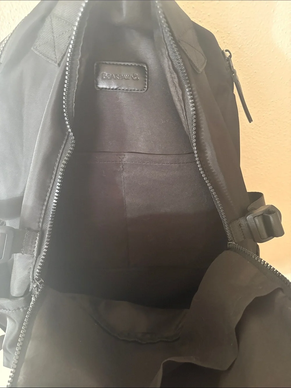 BearPaw Black Men's Everyday Backpack with Front Zip Pocket